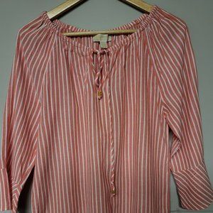 Michael Kors cotton elegant office top for women bell sleeves size Small Michael